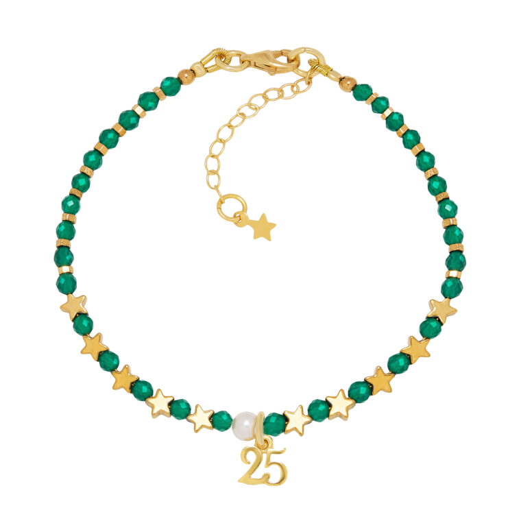 GREEN ONYX STAR LUCKY CHARM BRACELET