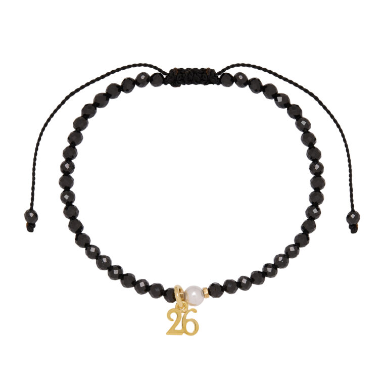 BLACK SPINEL LUCKY CHARM BRACELET