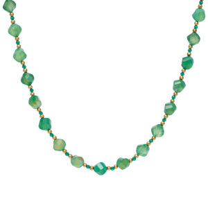 GREEN AGATE & ONYX NECKALCE