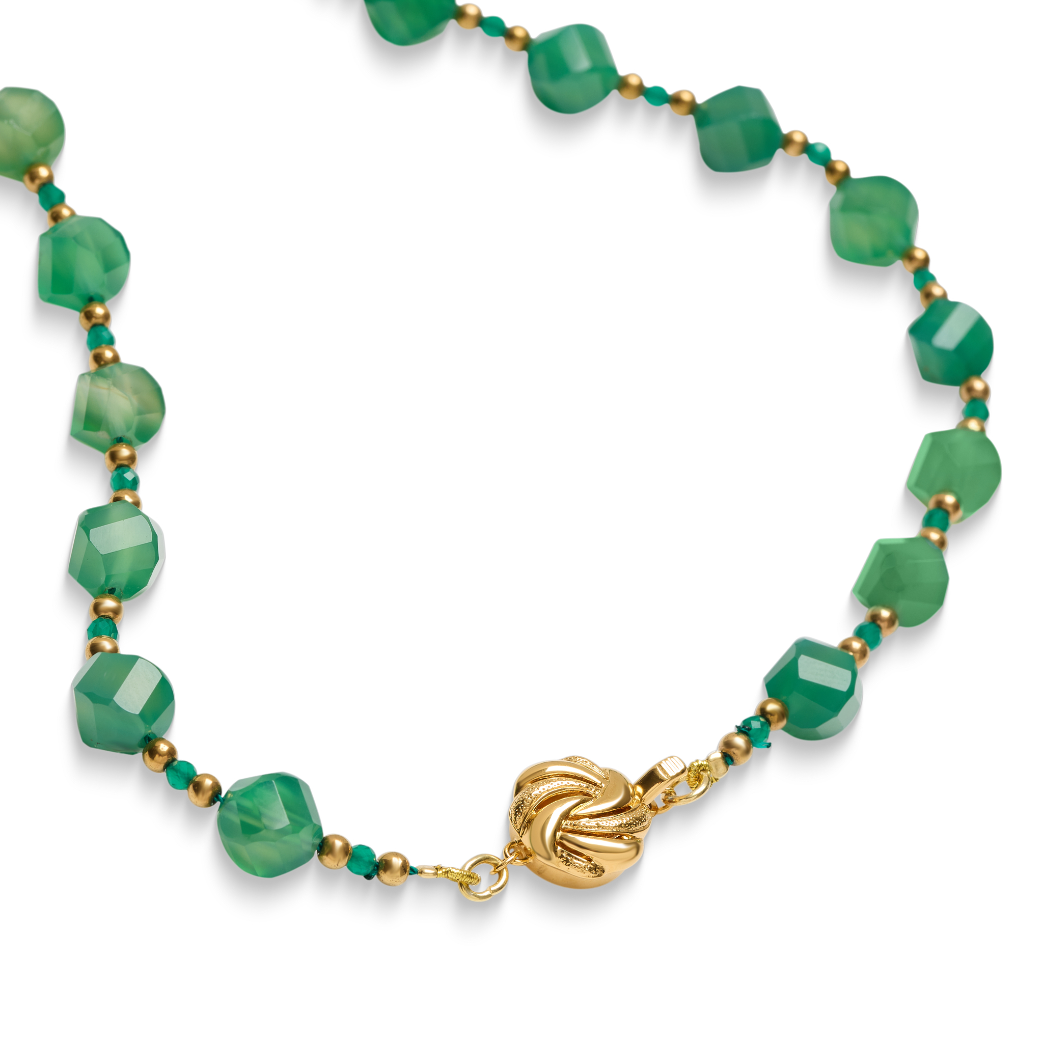 GREEN AGATE & ONYX NECKALCE