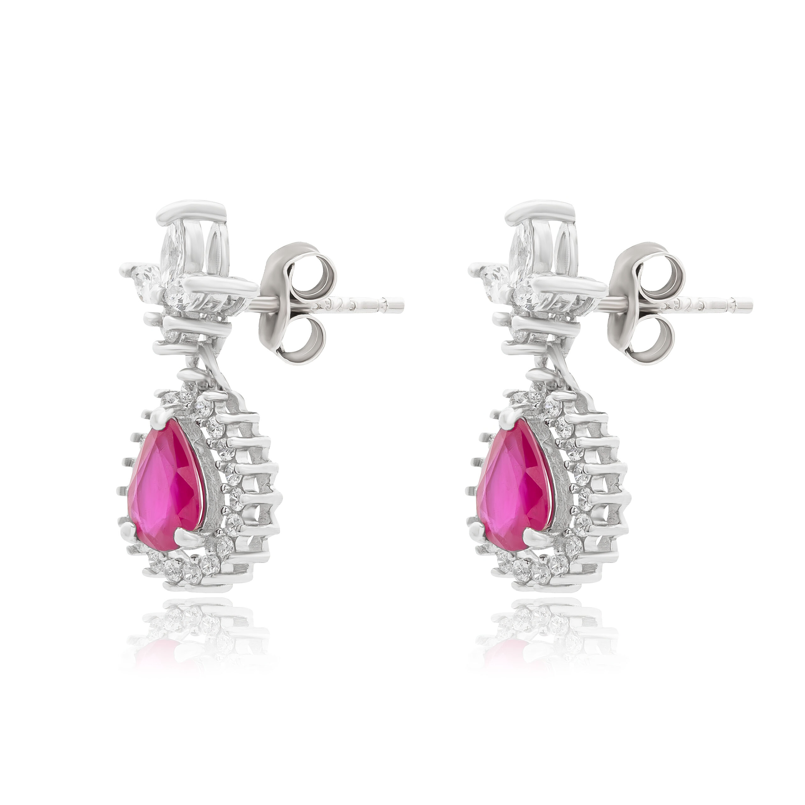 PEAR RUBY EARRINGS
