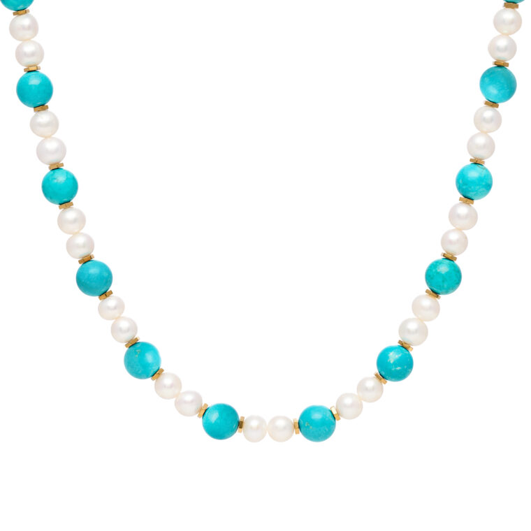 TURQUOISE & FRESH WATER PEARLS NECKLACE