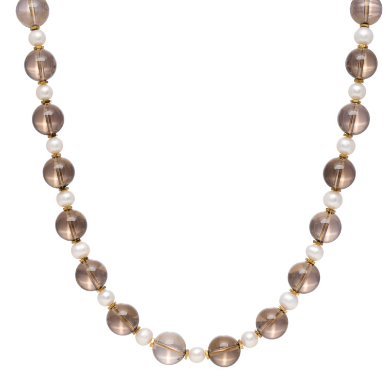FRESH WATER PEARLS & SMOKY QUARTZ NECKLACE