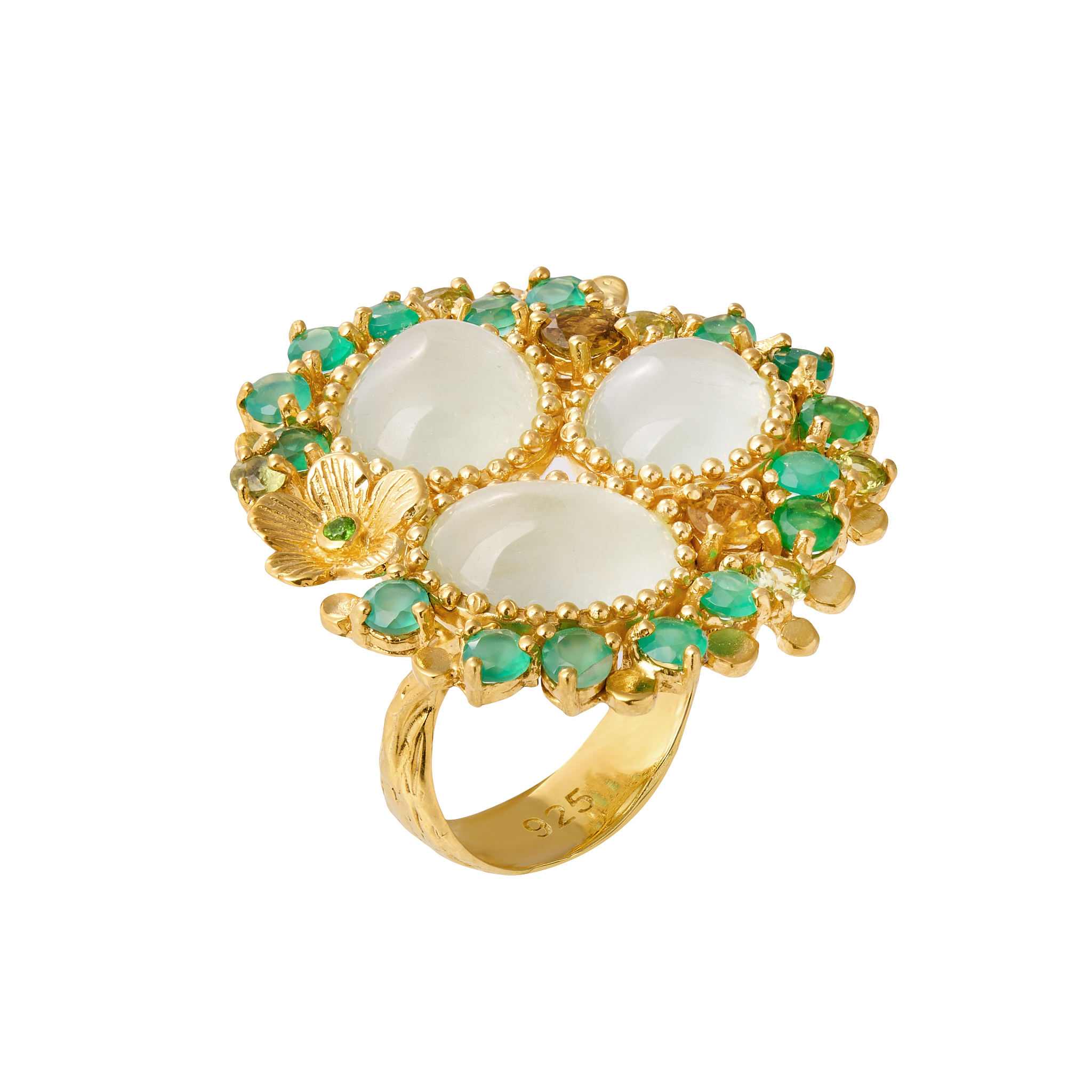 GREEN FLOWER RING