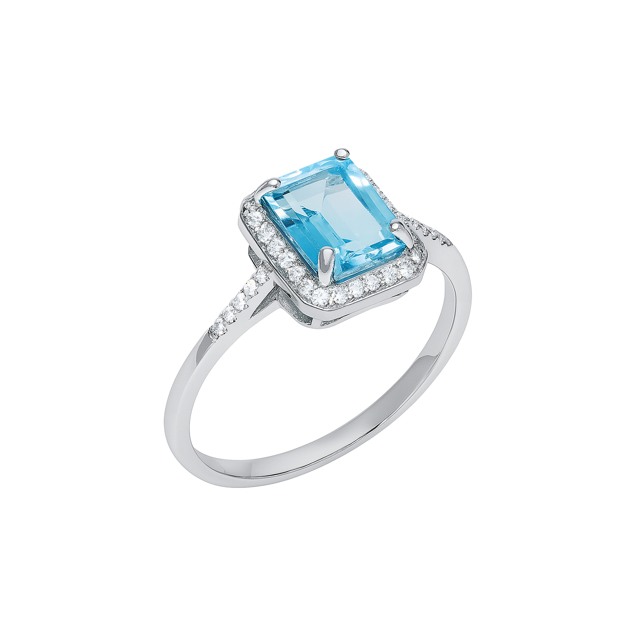 SKY BLUE OCTAGON TOPAZ RING