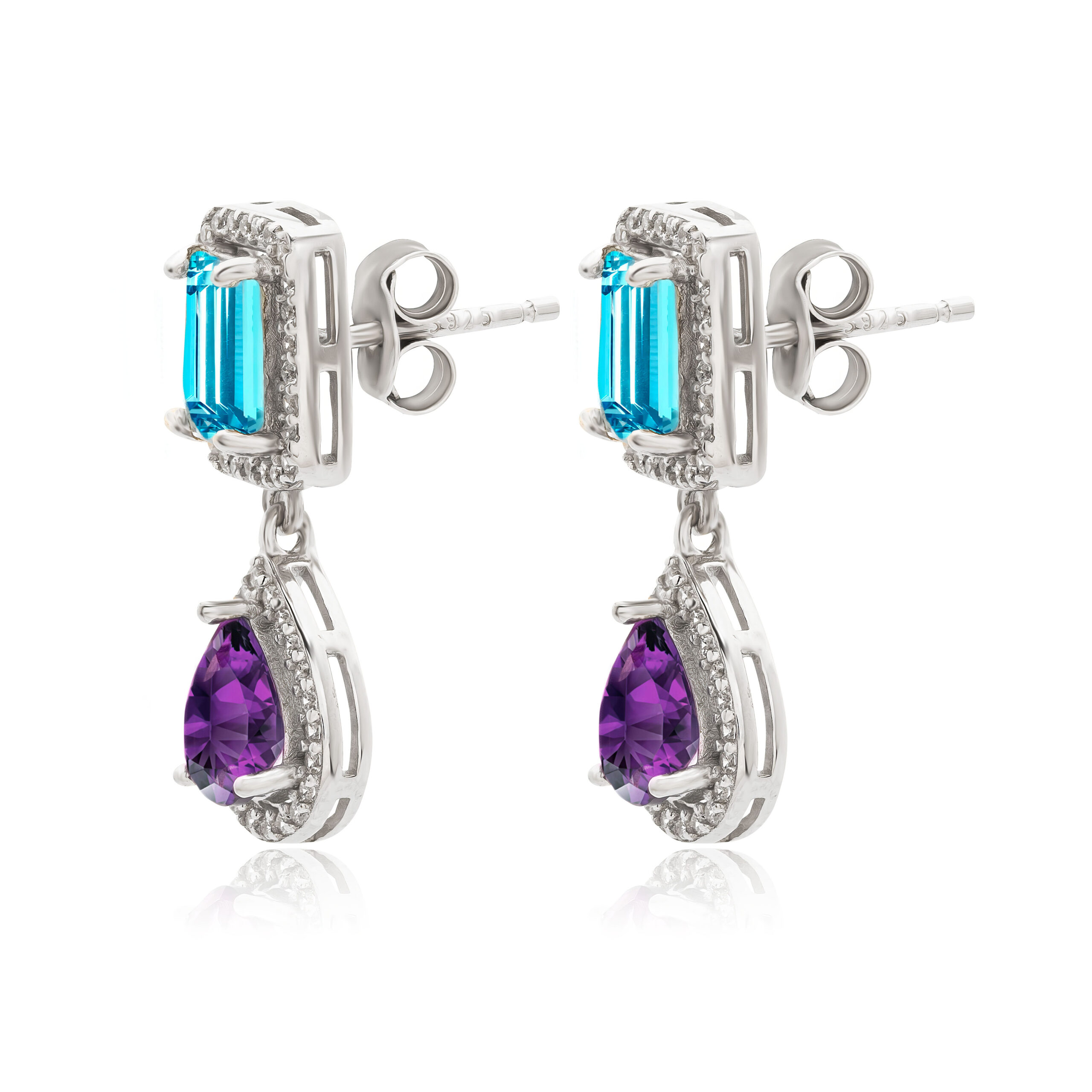 TOPAZ & AMETHYST EARRINGS