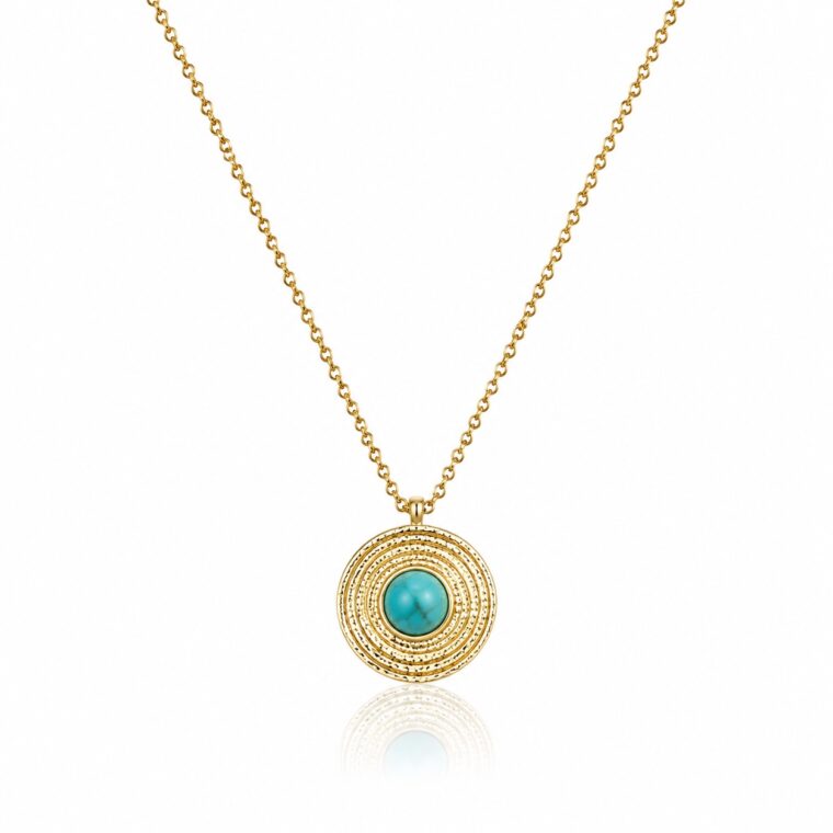 AEGEAN TURQUOISE  GOLD PENDANT